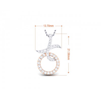 Lyn Diamond Pendant in two tone 18k gold 